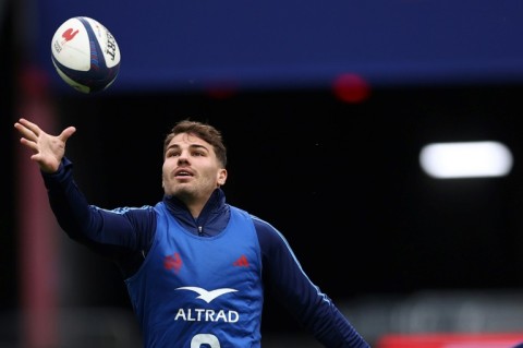 Antoine Dupont during training on Friday in Paris