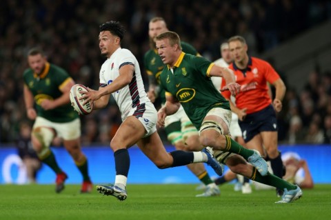 Running the show: England fly-half Marcus Smith makes a break against South Africa at Twickenham