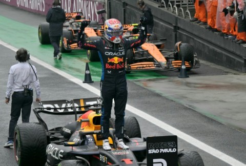 On top of the world: Max Verstappen bounced back to form in Brazil and can wrap up the world championship in Las Vegas this weekend