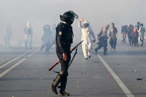 AFP journalists saw more than 10,000 protesters in the city centre