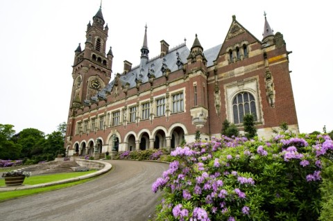 The hearings are taking place in the ornate Peace Palace, seat of the International Court of Justice