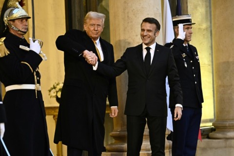 Trump and Macron shared an unusual handshake