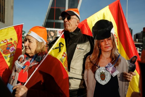 A small group of protesters gathered outside court as Gomez protested