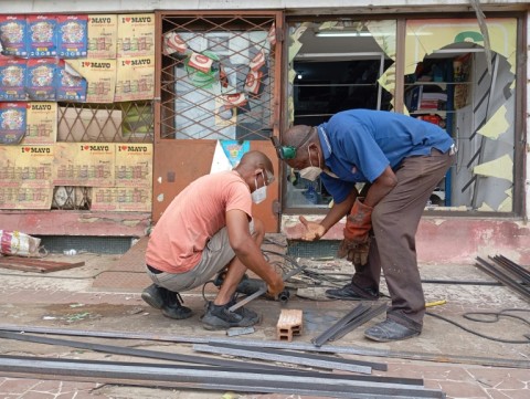 Shops and businesses were ransacked