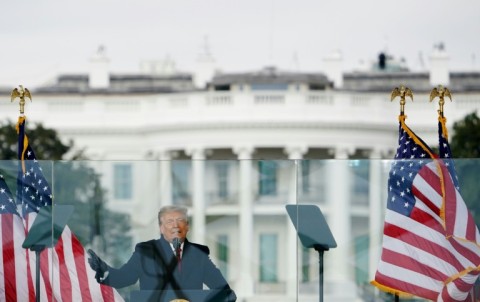 Two months after losing the 2020 election, US then-president Donald Trump delivered a defiant speech outside the White House on January 6, 2021, urging his supporters to 'fight like hell'