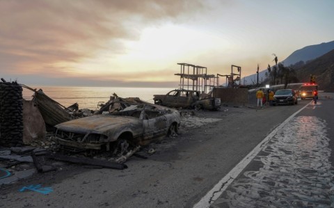 The Pacific Coast Highway out of Los Angeles was once home to multimillion-dollar homes; it's now a scarred vein of burned-out shells