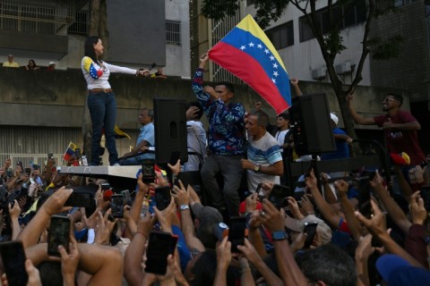 Venezuelan opposition leader Maria Corina Machado was briefly detained after leading a protest in Caracas, her team said 