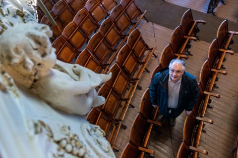 Stanstead Mayor Jody Stone is seen in the two towns' shared concert hall