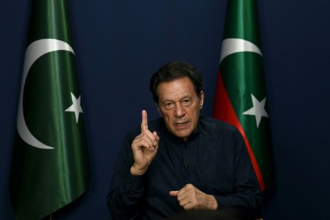 Former Pakistan's Prime Minister Imran Khan during an interview with AFP at his residence in Lahore on May 18, 2023