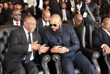 President Cyril Ramaphosa and ANC KZN Chairperson Siboniso Duma at the funeral service of Prince Mangosuthu Buthelezi