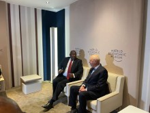 Executive chairman of the World Economic Forum Klaus Schwab alongside President Cyril Ramaphosa / eNCA