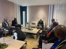 President Cyril Ramaphosa in a meeting with South African delegation in Davos ahead of the WEF /eNCA