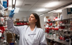 A technician working at the Jenner Institute on the University's COVID-19 candidate vaccine, known as AZD1222, co-invented by the University of Oxford and Vaccitech in partnership with pharmaceutical giant AstraZeneca.