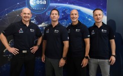 Hopeful moonwalkers (from left): Germany's Alexander Gerst, France's Thomas Pesquet, Italy's Luca Parmitano and Germany's Matthias Maurer 