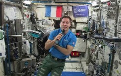 Pesquet in 2017, during his first tour onboard the ISS