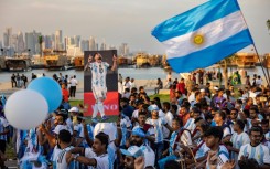 Argentina fans in Doha prepare to cheer on Lionel Messi's team at the World Cup