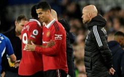 Cristiano Ronaldo (centre) said he has "no respect" for Manchester United manager Erik ten Hag