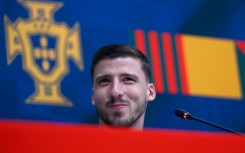 Portugal defender Ruben Dias gives a press conference in Doha