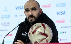 Morocco's coach Walid Regragui speaks during a press conference in Doha on December 13, 2022, a day ahead of the Qatar 2022 World Cup football semi-final match against France.