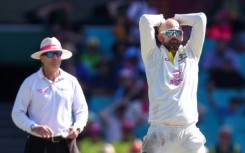 Australia spin bowler Nathan Lyon is frustrated during the final day of the third Test match against South Africa