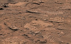 This handout image taken by NASA's Mars rover Curiosity shows rippled patterns on the surface of rocks caused by the waves of a shallow lake  billions of years ago