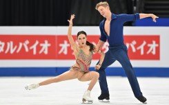 Madison Chock and Evan  Bates scored 91.94, less than a point behind the world record of 92.73