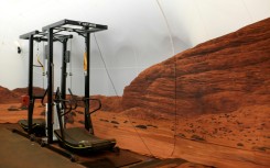 A treadmill and straps help replicate Mars' lesser gravity