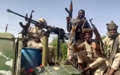 Heavily armed fighters of the paramilitary Rapid Support Forces are seen in the East Nile district of greater Khartoum