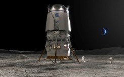 Illustration released by the Blue Origin of its lander, baptized Blue Moon, which has been selected by NASA for the Artemis 5 lunar mission