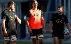 South Africa lock Eben Etzebeth (C) returns from injury to captain the Springboks against New Zealand in Auckland on Saturday