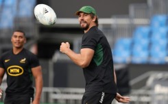 South Africa skipper Eben Etzebeth takes part in the Springboks captain's run at Mt Smart in Auckland on Friday