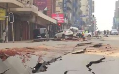 Aftermath of the explosion in the Johannesburg central business district