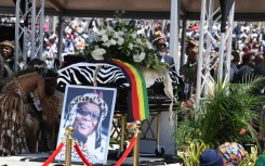 Prince Mangosuthu Buthelezi's coffin. GCIS