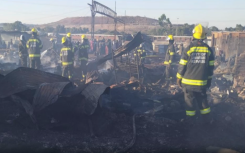 Shack fire in Johannesburg.