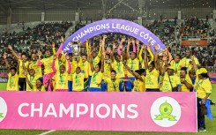 Mamelodi Sundowns players celebrate their victory following the CAF Women’s Champions League final football match between Sundowns and Sporting Casablanca. AFP/Issouf Sanogo