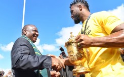 President Cyril Ramaphosa and Springbok captain Siya Kolisi. GCIS