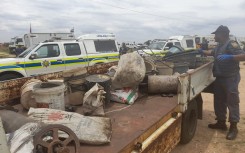 Several people were arrested and various tools of illegal mining trade were also seized. Twitter/SAPoliceService