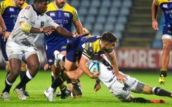 Zebre's Geronimo Prisciantelli is tackled by Cameron Wright of the Sharks. BackpagePix/Luca Sighinolfi/INPHO/Shutterstock