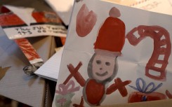 A drawing on a letter send to Santa Claus and handled by the Swedish Post "Postnord" postal service. AFP/Viken Kantarci