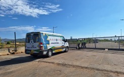 An ambulance seen at Bakubung Platinum Mine. eNCA