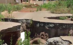 A sinkhole in Khutsong on Gauteng's West Rand.