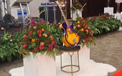 Zahara's guitar seen at her memorial service. eNCA/Ronald Masinda