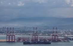 Cargo ships are seen at Israel's Haifa commercial shipping port in the Mediterranean Sea. AFP/Mati Milstein/NurPhoto