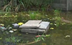 The sewage overflowing in Vereeniging.