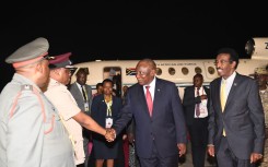 President Cyril Ramaphosa arriving in Uganda. GCIS