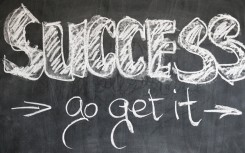 File: A black board with the word success written on it. Pixabay/Gerd Altmann