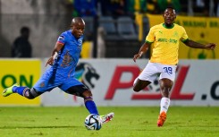 Royal AM and Mamelodi Sundowns in action at Harry Gwala Stadium. BackpagePix/Gerhard Duraan