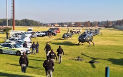 SAPS vehicles and helicopters