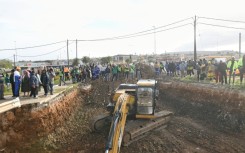 President Cyril Ramaphosa visited Kariega to assess flood-affected areas. Twitter/@PresidencyZA