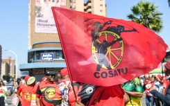 Members of Cosatu waving a flag. Darren Stewart/Gallo Images via Getty Images